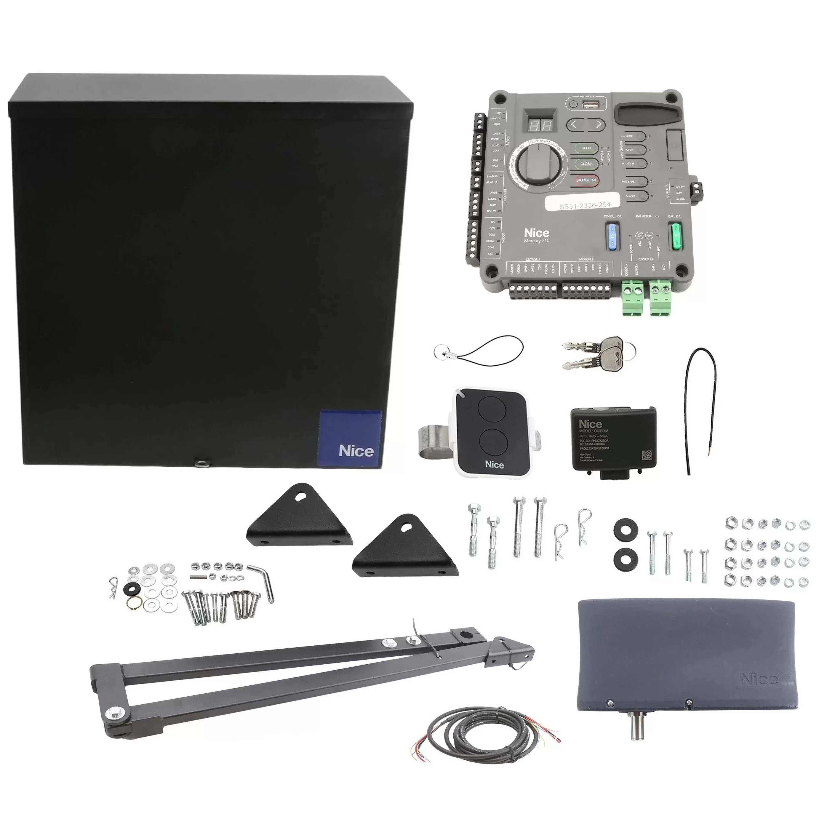 Nice Apollo Vanguard Heavy-Duty 3500ETL-1K Commercial Single Swing Gate Opener Kit w/ 310 Control Board